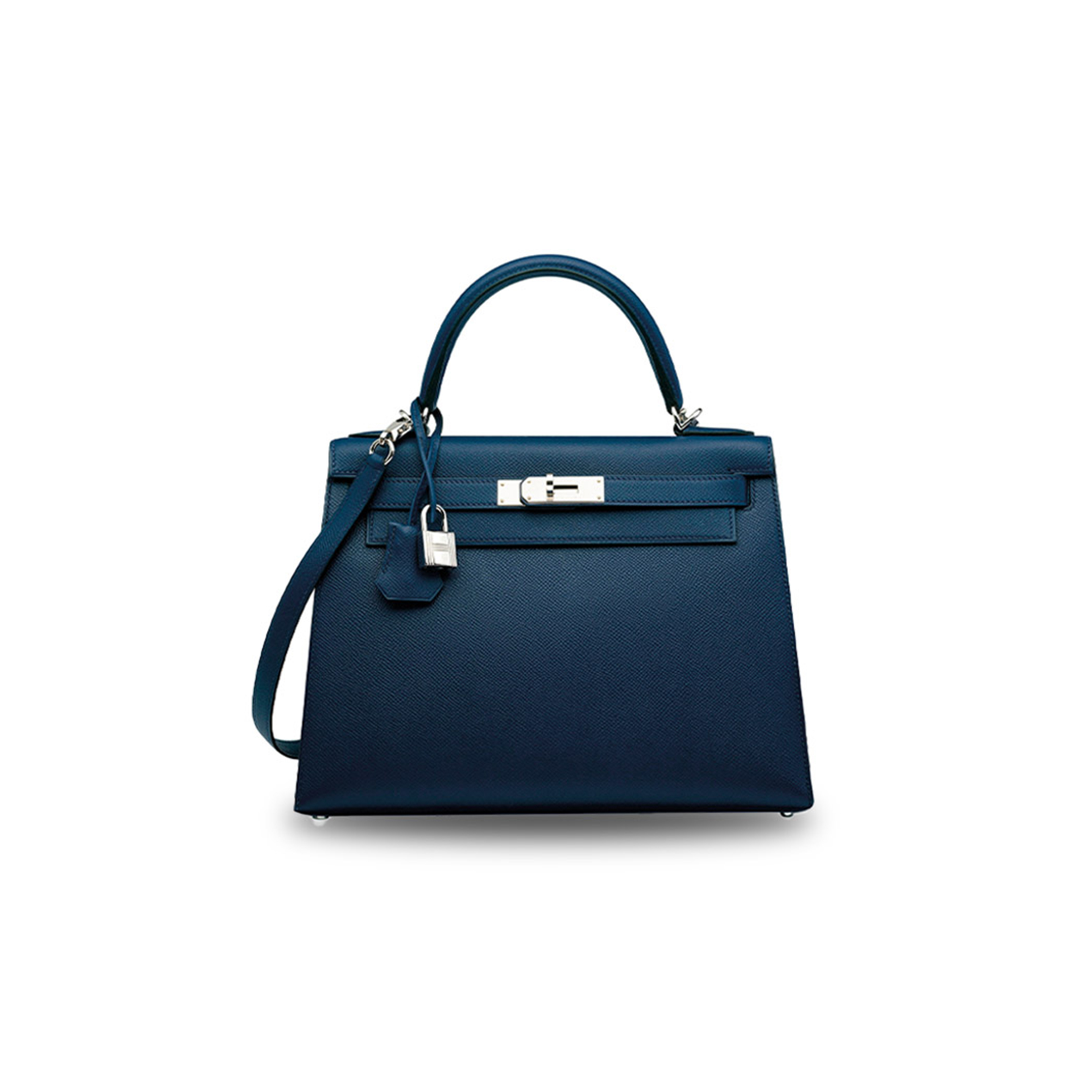 HERMÈS MASTER AN INDIGO KELLY 25 WITH PALLADIUM HARDWARE (25*17*7cm) 